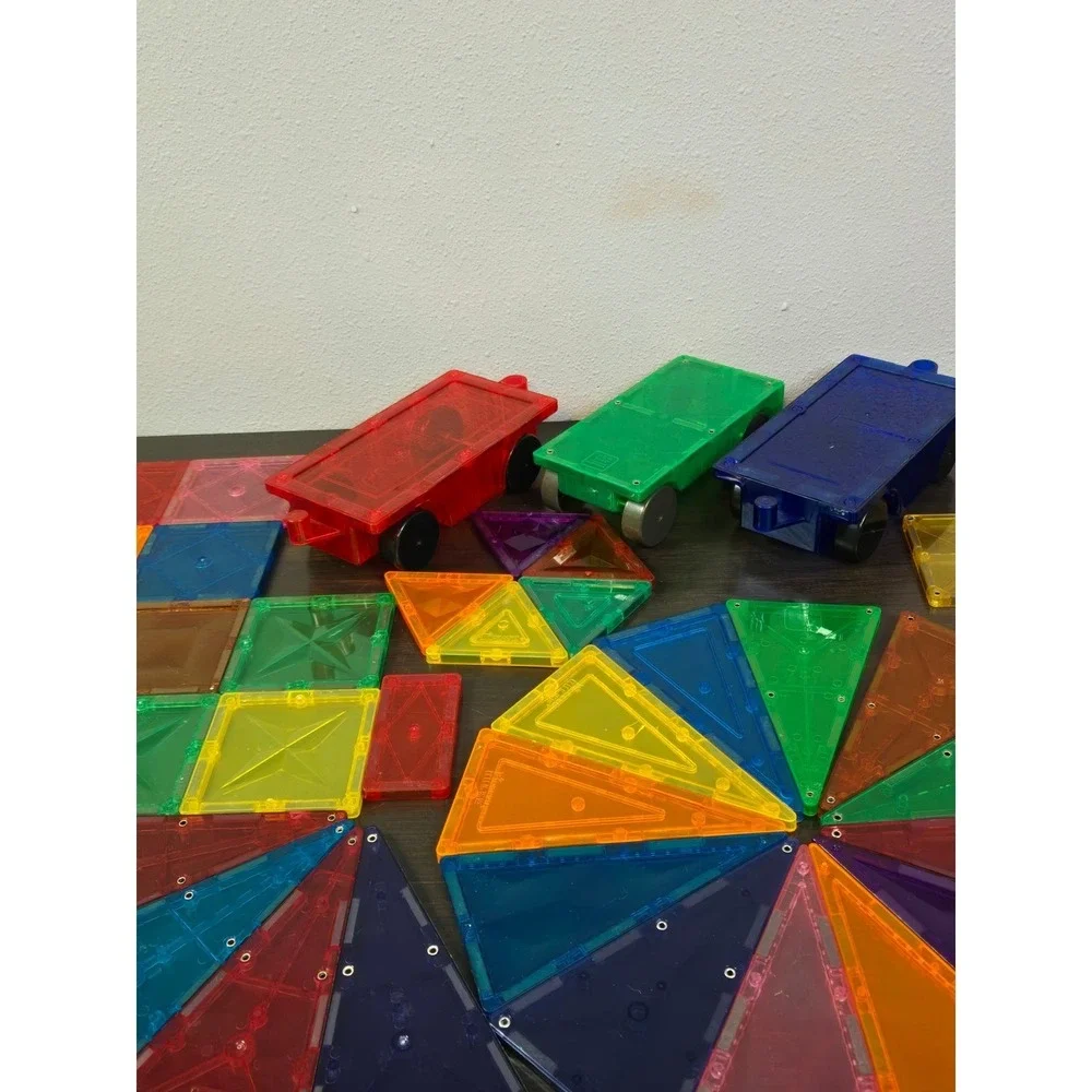 Mixed Brand Magnetic Building Tiles Lot Vehicle Bases STEM Toys
